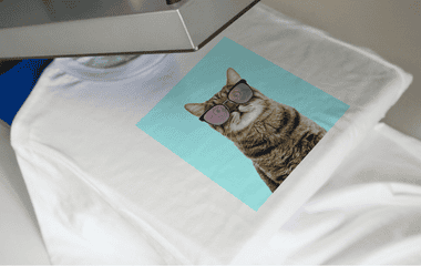 heatpress tshirt printing cat